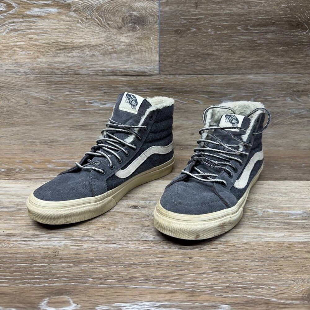 Vans Scotchgard Fleece Lined Gray Suede High Top Sneakers Women's Size 7.5